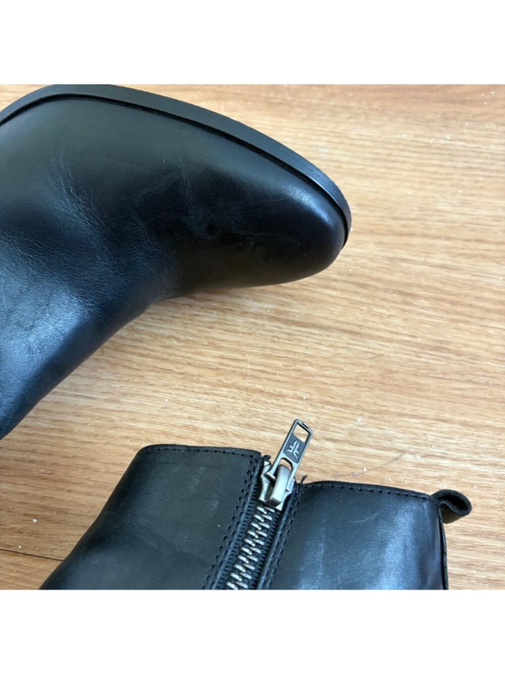 Frye Meghan Leather Heeled Ankle Booties Black Women’s Size 7 B - Picture 5 of 12